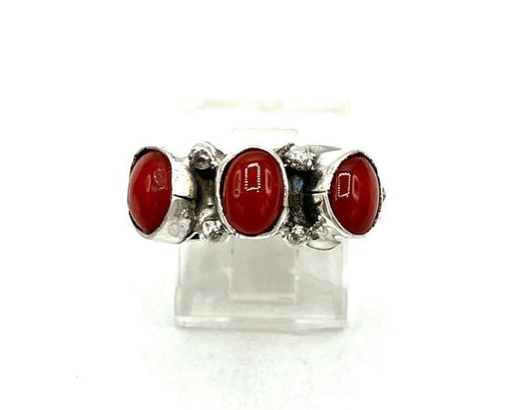 Sterling Silver w/Red Coral Ring