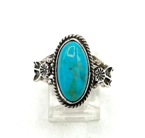 Sterling w/Turquoise Ring- Size 8