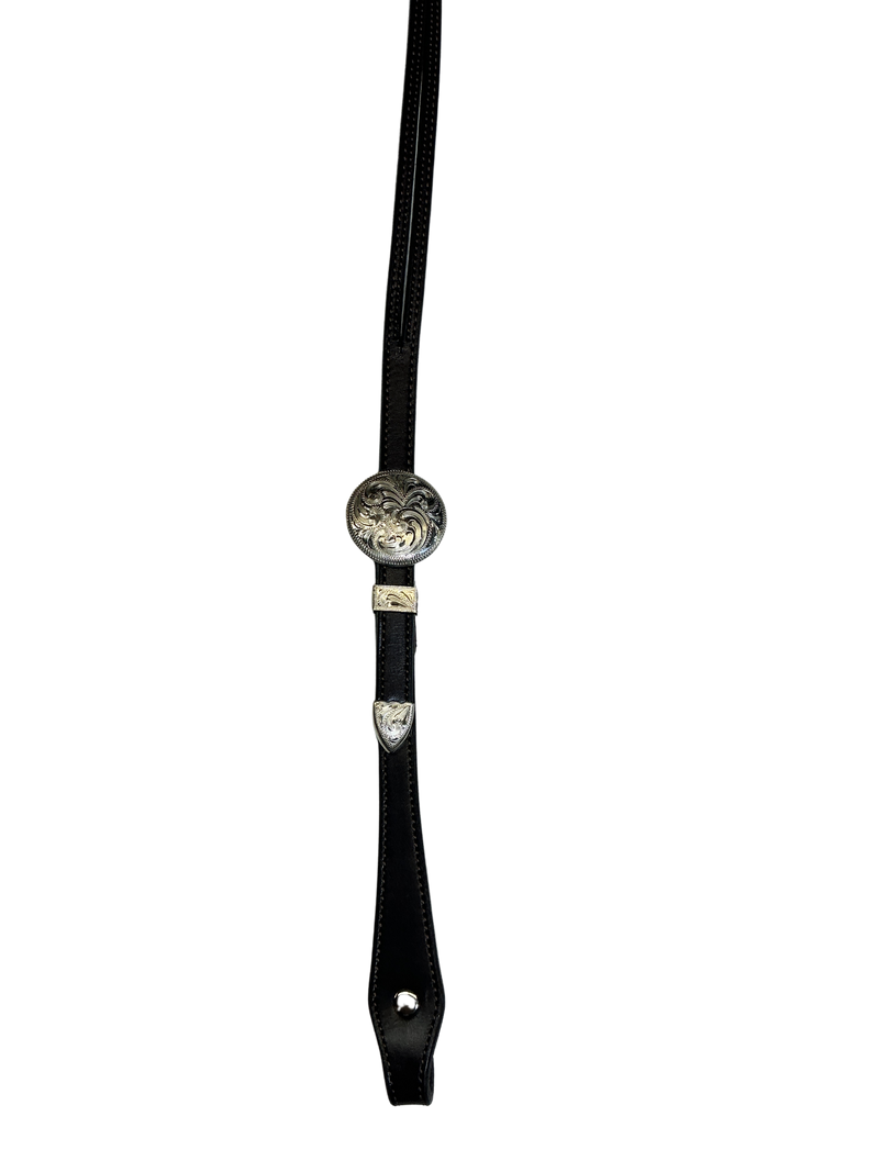 5/8" Split Ear Headstall Hansen Smooth Round Concho Buckle