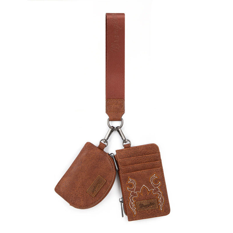 Wrangler Embroidered Dual Pouch Wristlet