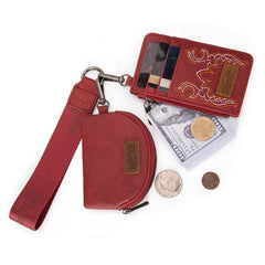 Wrangler Embroidered Dual Pouch Wristlet