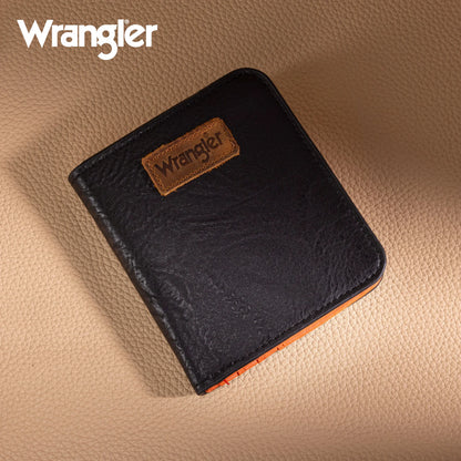 Wrangler Solid Color Small BI-Fold Wallet RFID Card Holder