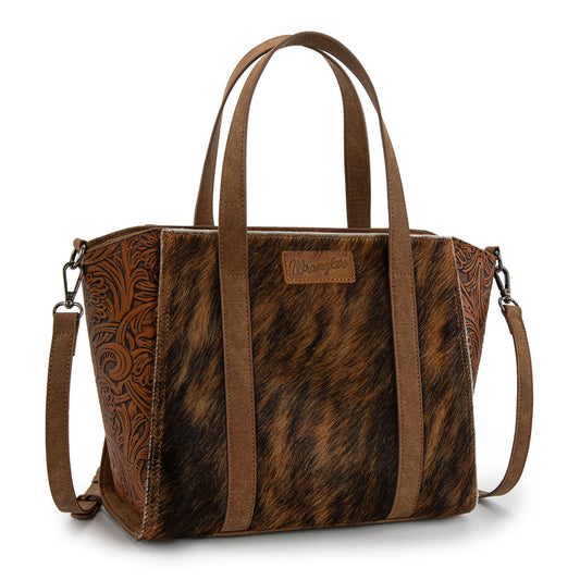 Wrangler Genuine Hair-On Cowhide Wide Tote/Crossbody