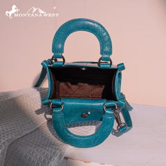 Montana West Hair-On Cowhide North South Mini Tote/Crossbody