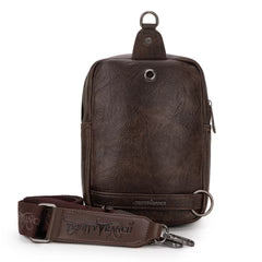 Trinity Ranch Genuine Hair-On Cowhide Tooled Sling Bag