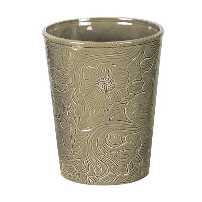 Savannah Ceramic Waste Basket - Taupe