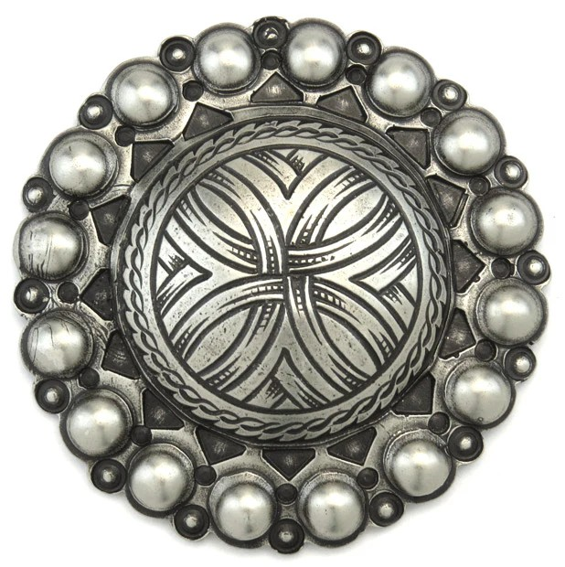 JWP 4 Petal Rosette Bronze Loop Back Concho