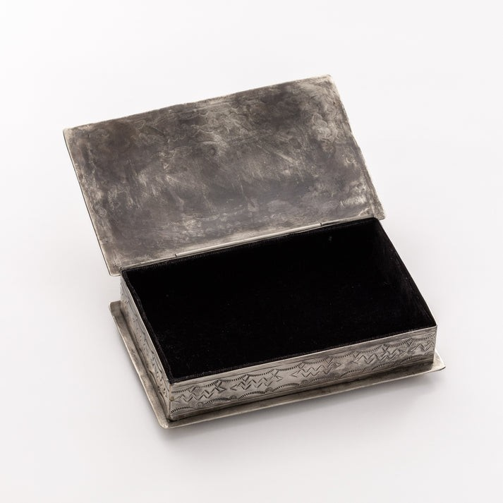 Stamped Rectangle Box w/Turquoise