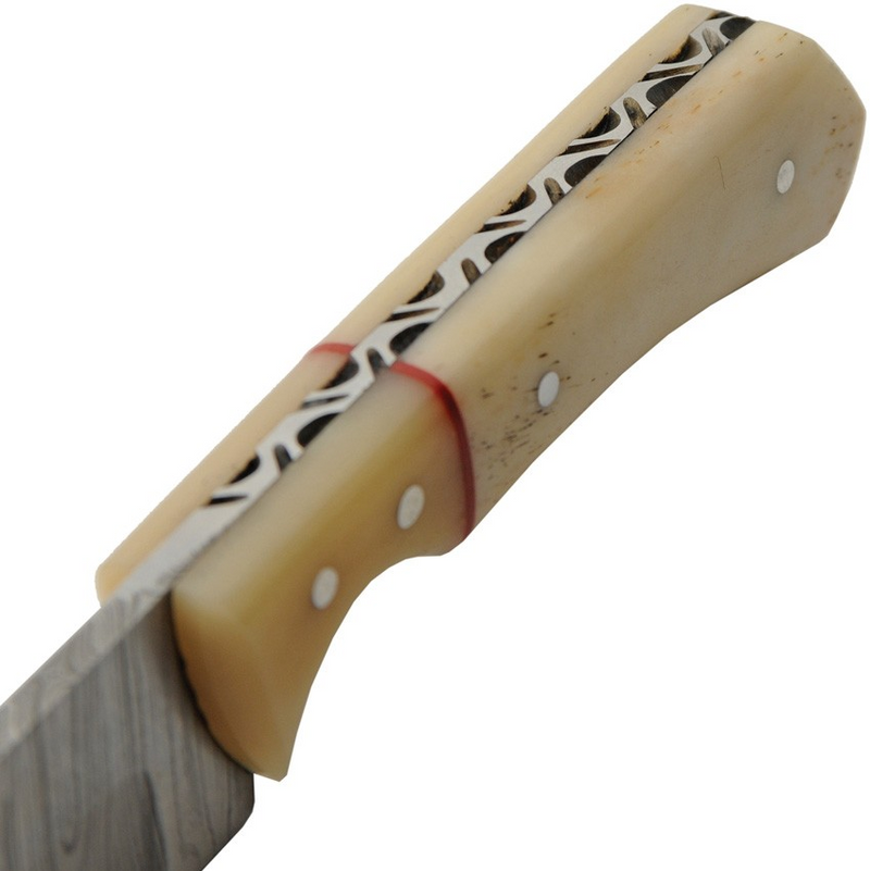 Bleached Bone Damascus Skinner