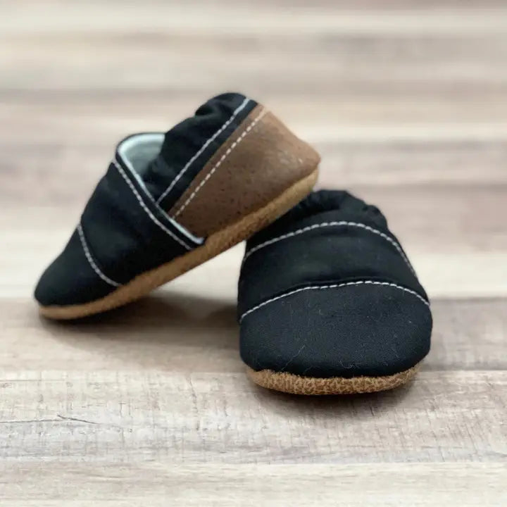 Black and Brown Angled Moccasins