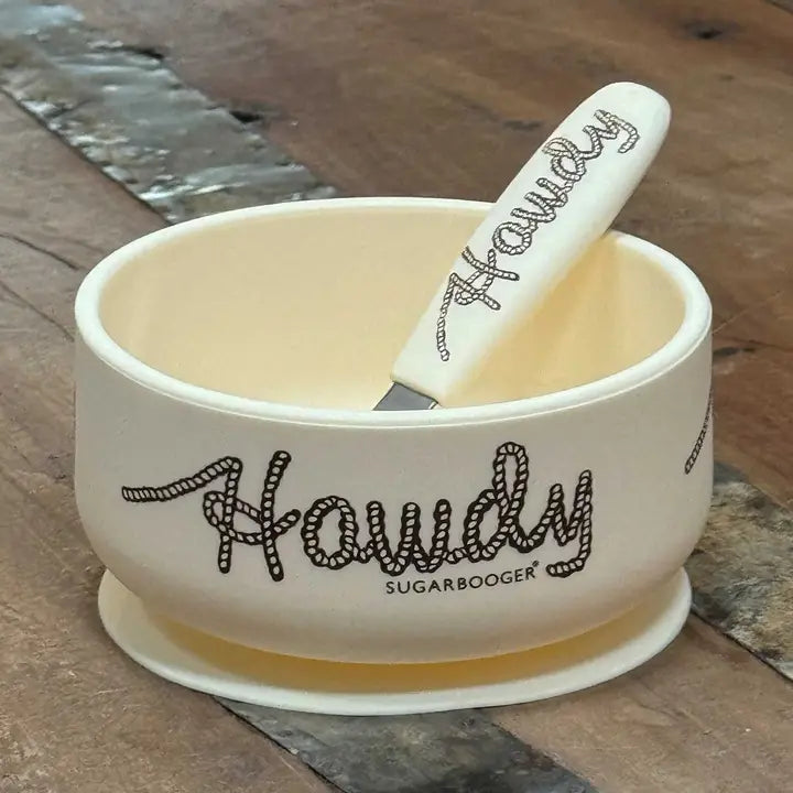 Fresh & Messy Silicone Suction Bowl & Spoon Set Howdy