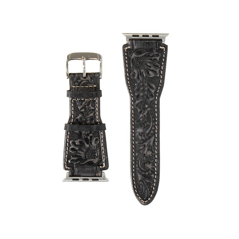 Black Leather Apple Watch Band