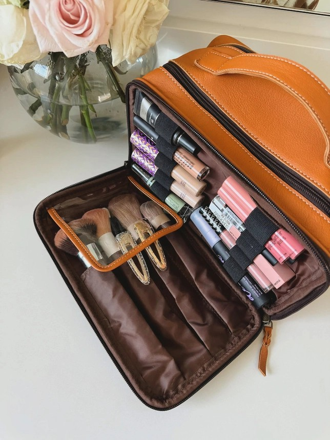 Cowhide Cosmetic Travel Bag