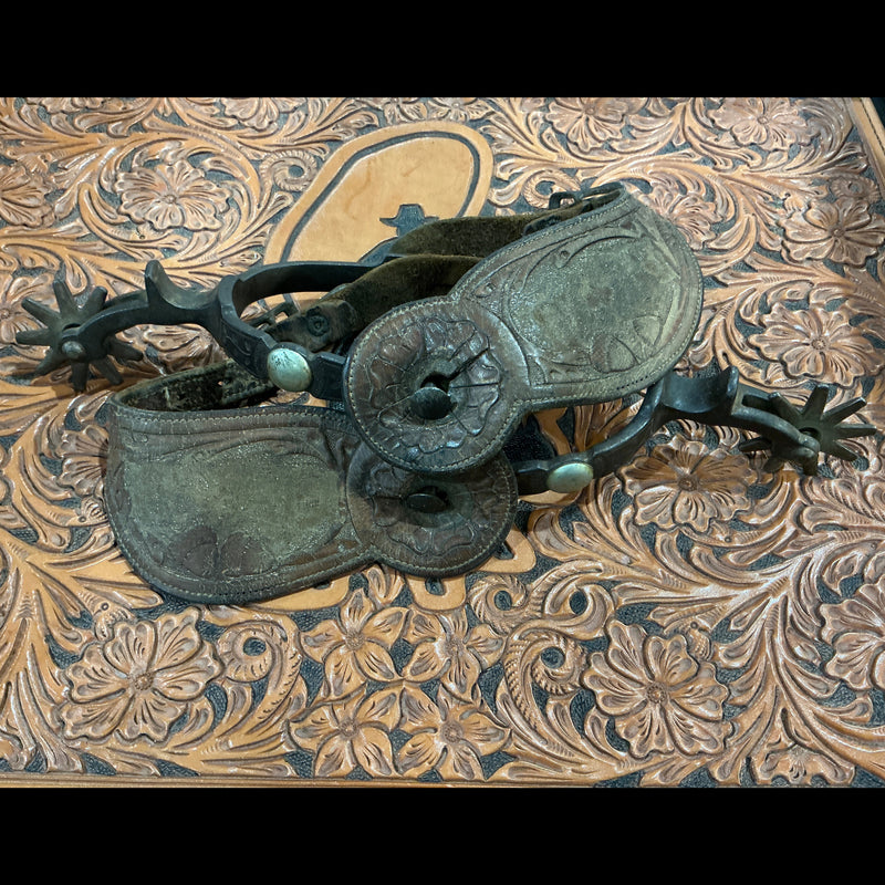 Vintage North & Judd One Spot Spurs w/Straps