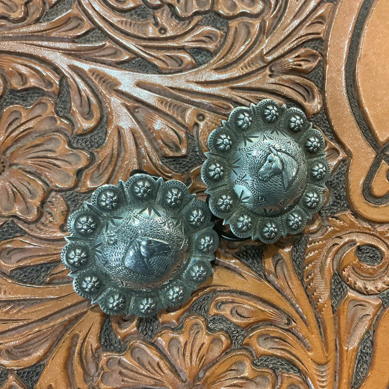Vintage Keyston Bros. Sterling Silver Concho-Pair
