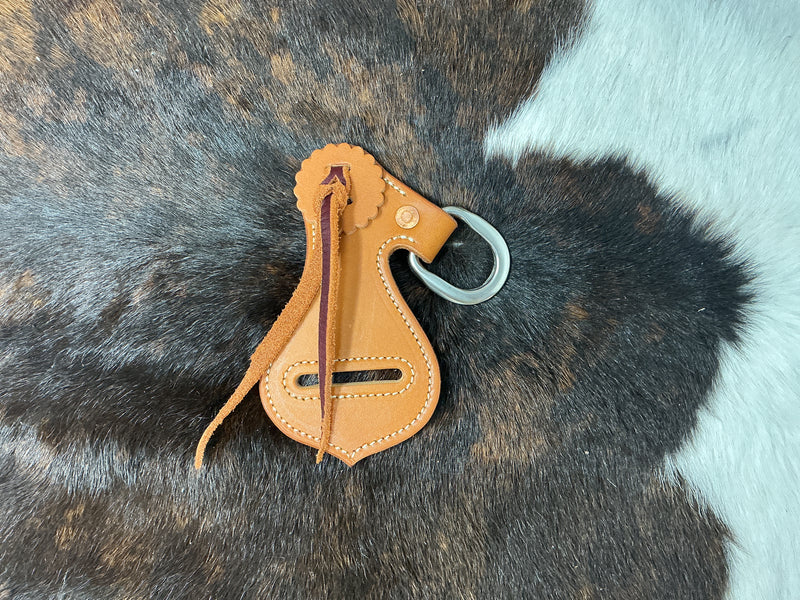 Doubled & Stitched Latigo Keepers w/D-Ring- Pair