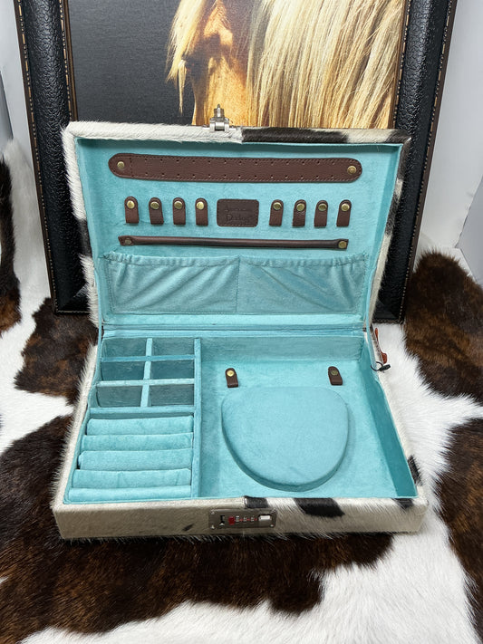 Jewely Case-Cowhide w/tooled leather