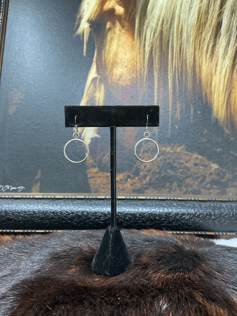 Sterling Silver Circle Dangle Earrings