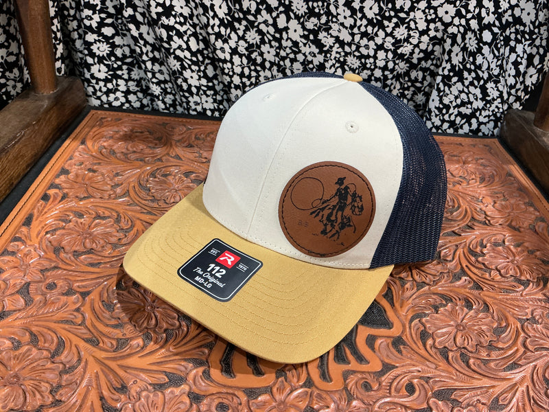 Leather Patch Buckaroo Cap