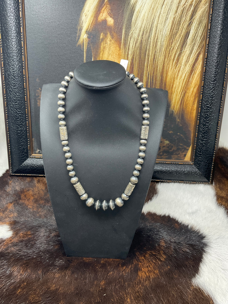 Navajo Pearl and Barrel Necklace