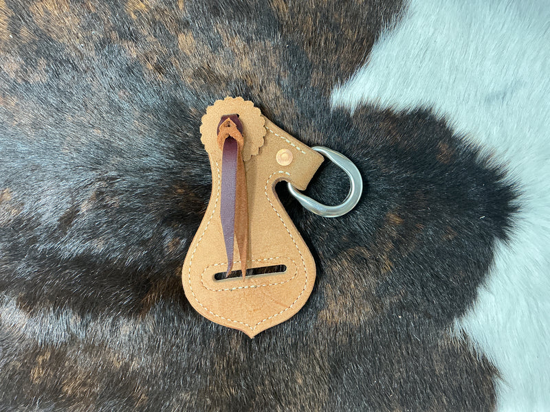 Doubled & Stitched Latigo Keepers w/D-Ring- Pair