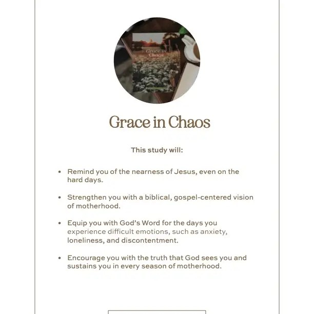 Grace in Chaos - 5 Week Bible Study
