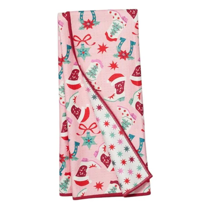 Anywhere Towel Reversible - Cowgirl Christmas