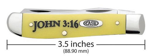 Case Yellow Synthetic Smooth Mini Trapper w/John 3:16