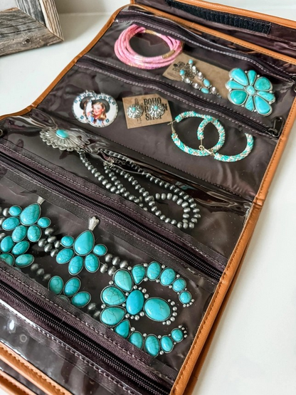 Tan/Brown Cowhide Foldable Travel Bag