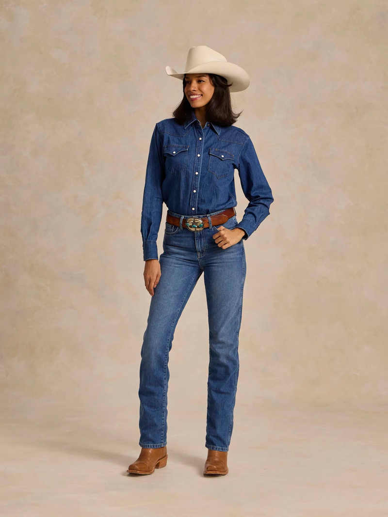Women's Western Denim Pearl Snap