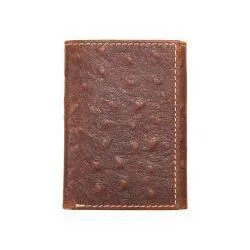 Tri-Fold Ostrich Leather Wallet