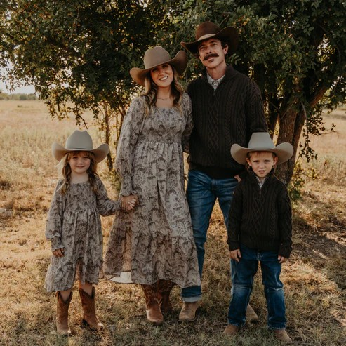 Western Daydream Tan/Brown Dress (Kids)