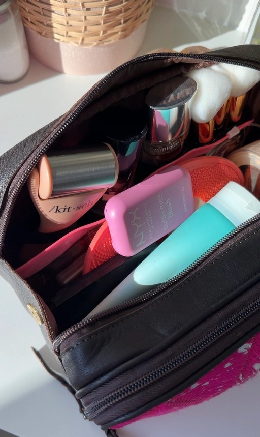 Cowhide Cosmetic Travel Bag