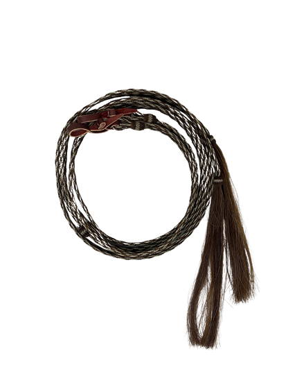 5/8" Flat Braided Horsehair Browband Headstall and Split Reins