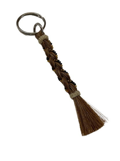 Braided Horse Hair w/Beads Keychain