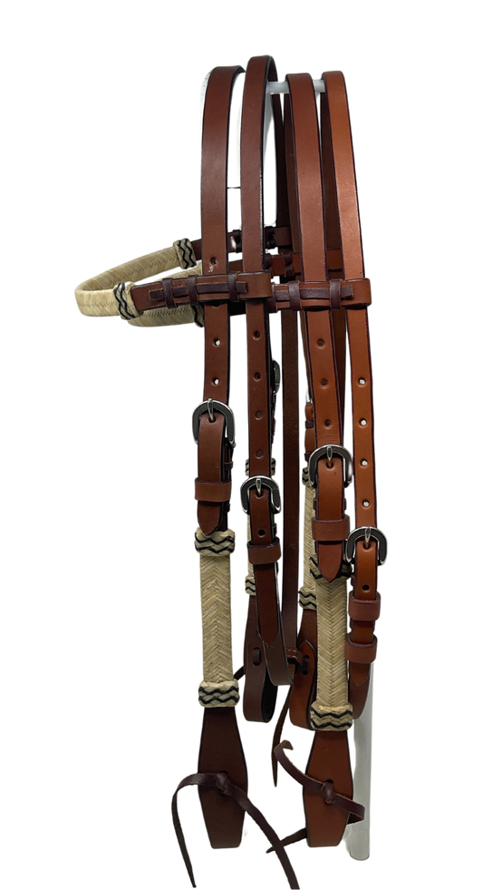 Leather with Rawhide Browband