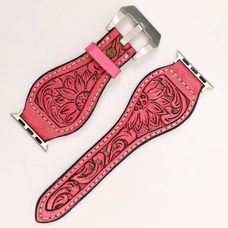 Red Leather Apple Watch Band
