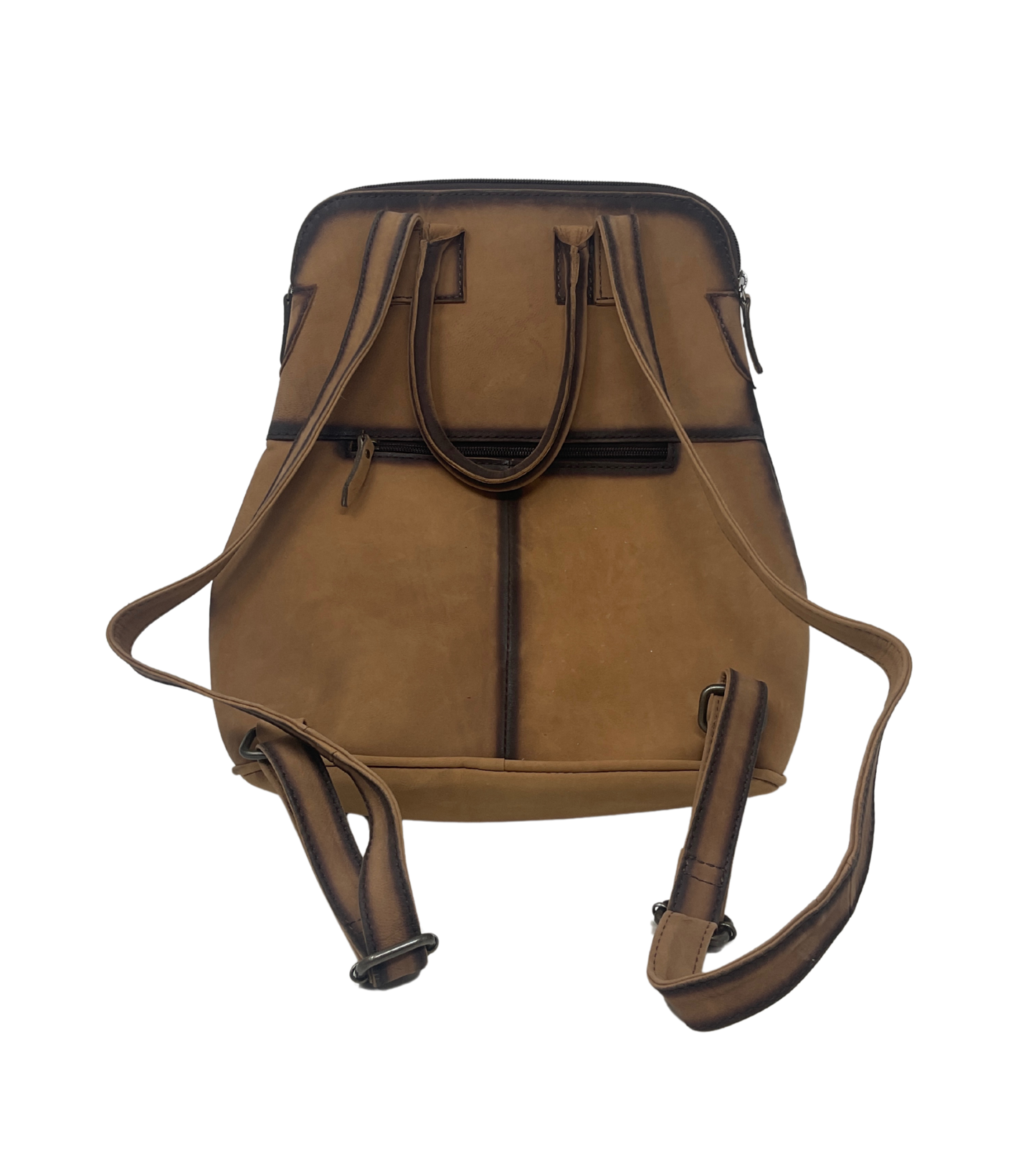 Leather w/Floral Carving Backpack