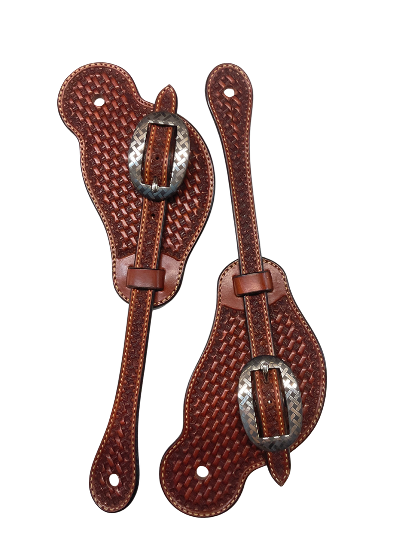 Men's Basket Spur Strap w/Etched Buckles