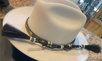 Hitched Horsehair Hat Band w/Double Tassels