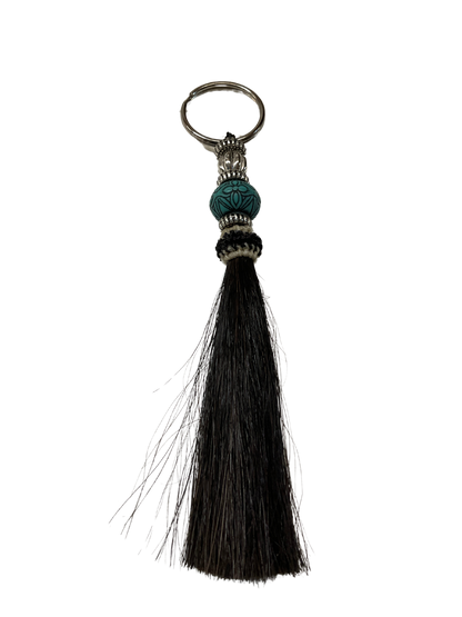 Horse Hair Tassel w/Beads Keychain
