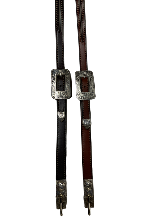 5/8" Split Ear Headstall Hansen Smooth Rectangle Buckle w/bit hangers