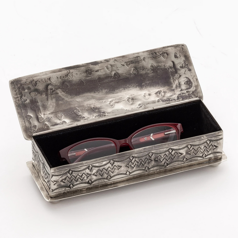 Stamped Eyeglass Box w/Turquoise