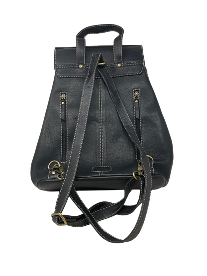 Quilted Black Leather Backpack Purse