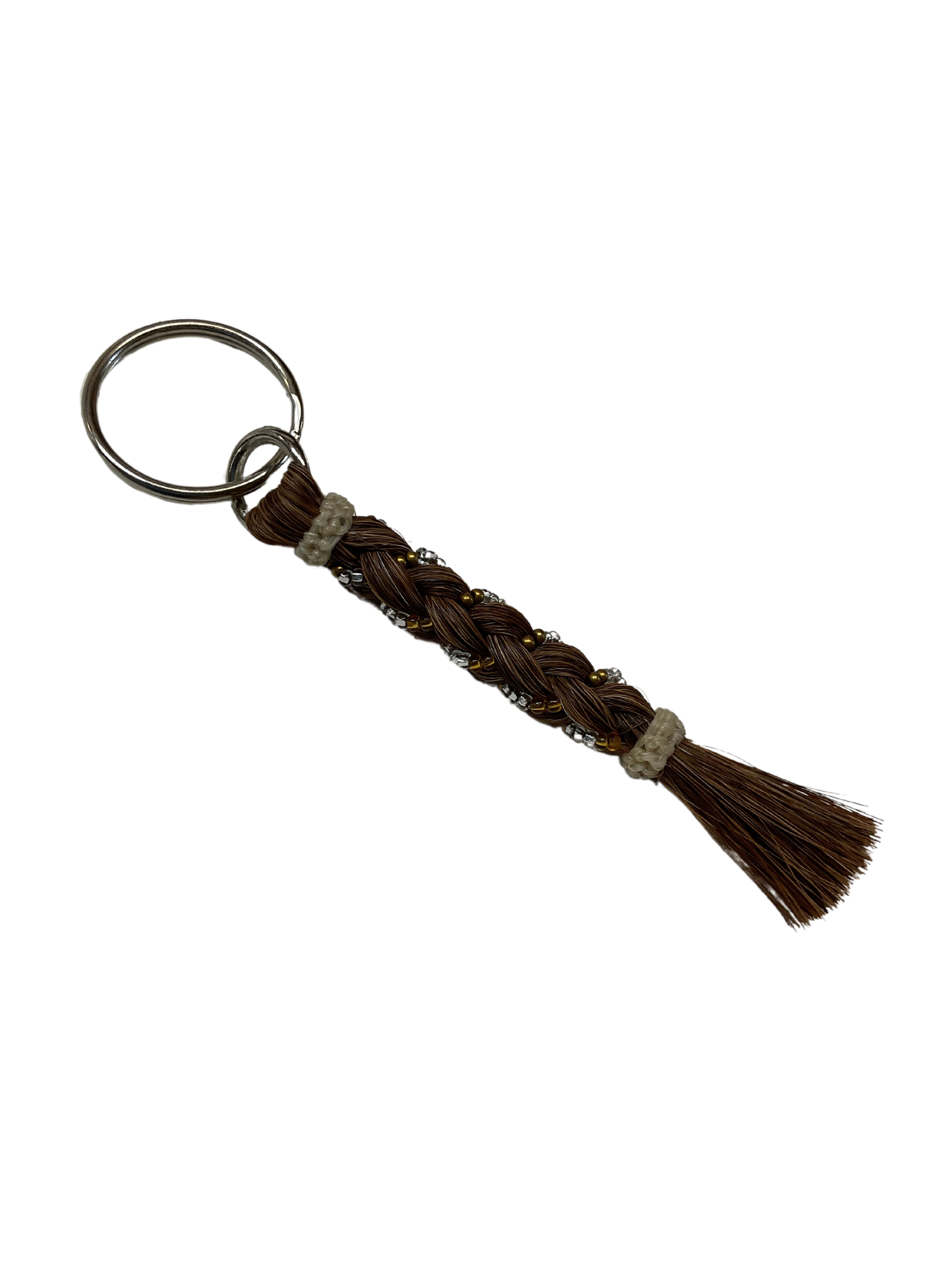 Braided Horse Hair w/Beads Keychain