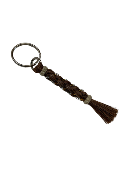 Braided Horse Hair w/Beads Keychain