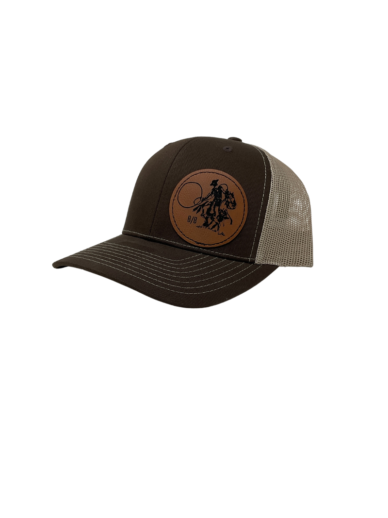 Leather Patch Buckaroo Cap