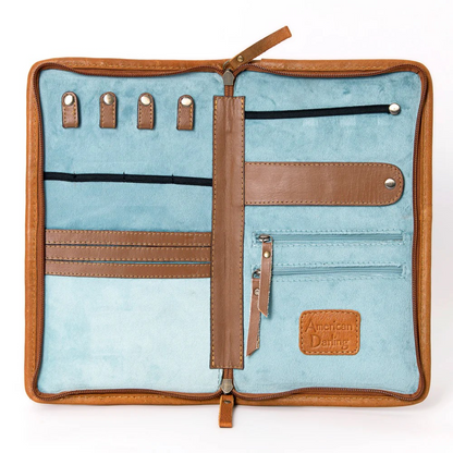 Cowhide & Floral Carved Jewelry Case 1