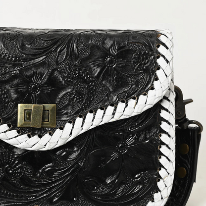 Crossbody Floral Carved Leather Purse 1