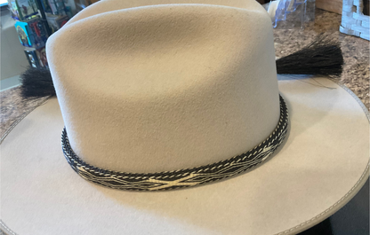 Hitched Horsehair Hat Band w/Double Tassels